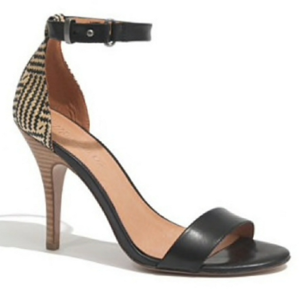 Madewell Marcell leather raffia open toe sandal